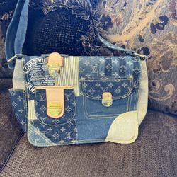 Louis Vuitton Denim Patchwork Posty Bag