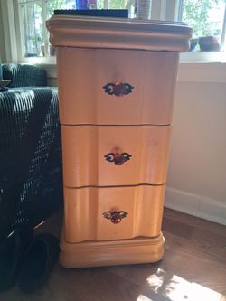 3-Drawer Painted Wood Nightstand