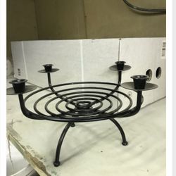 (6) Black Centerpiece Candle Holders 