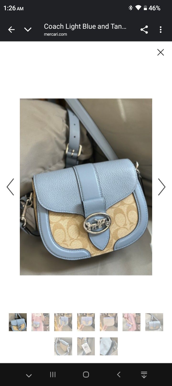COACH C4067 Georgie Shoulder Bag In Signature Canvas BLUE/TAN