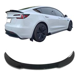 IKON MOTORSPORTS, Trunk Spoiler Compatible with 2017-2026 Tesla Model 3, Gloss Black