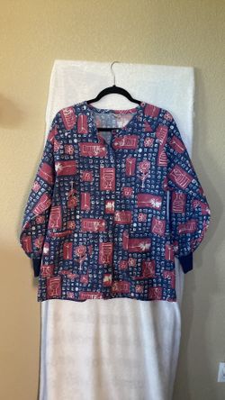 Ladies Hospitex scrub jacket with tie in back-size L