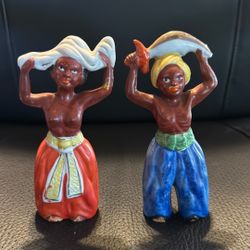 VTG 1940s Japan African Queen & King  Statue