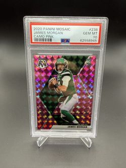 2020 Panini Mosaic James Morgan RC Pink Camo New York Jets #238 Rookie PSA 10