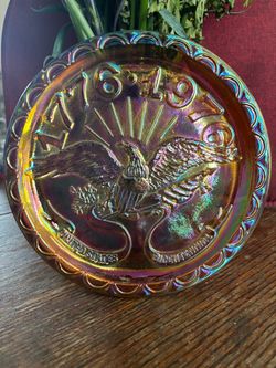 US Bicentennial Carnival Glass Plate 1(contact info removed)