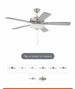 Brushed nickel 5-blade ceiling fan with light. Brand new still in the box paid $160. Craft made