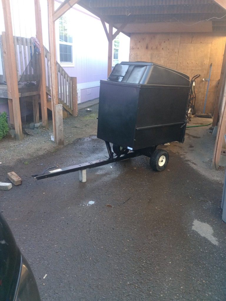 Pull Behind Utility Trailer For Riding Mower Or Garden Tractor