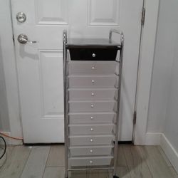 Plastic drawers rolling Cart