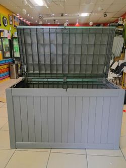 270 Gallon Lockable Resin Deck Box, Waterproof & UV-Resistant Outdoor Storage Box for Outdoor Cushion Storage, Garden Tools & Pool Accessories Storage