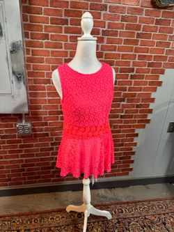 Haute Monde Hot Pink Lace Peplum Dress
