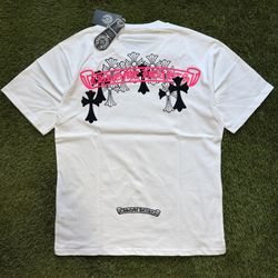 Chrome Hearts Cross Pink and Black T Shirt