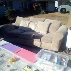 Beige Sofa With Pillows