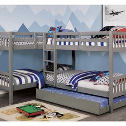 Quadruple Twin Bunk Bed - Trundle Sold Separate 