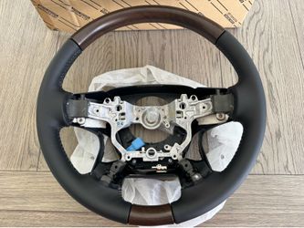 Toyota Landcruiser 200 wood steering wheel black OEM new in box