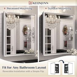 Silver Bathroom Medicine Cabinets with Mirror