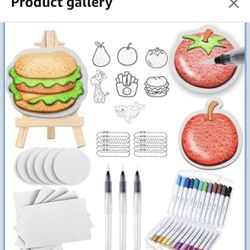 55 Pcs Magic 3D Foam Texture Painting Kit - Includes 17 Pcs Foam Texture Paper, 24 Color Brush Tip Acrylic Paint Markers, 3 Soft-tip Water Brush Pen