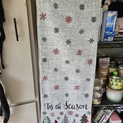 Holiday Table Runner. Twice This Length.  Duplicate On Other Half. Colors Of Grey