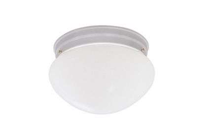 Lights Flush Mount Ceiling Light, 9 Inch Lighting Fixture for Kitchen, Bedroom, Bathroom, and Hallway, Frosted White Glass, White,
