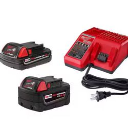 Milwaukee M18 18-Volt Lithium-Ion Starter Kit with One 5.0 Ah and One 2.0 Ah Battery and Charger