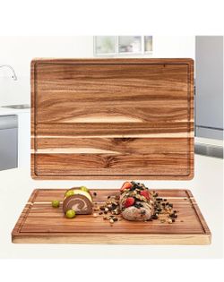 Large Acacia Wood Cutting Board with Juice Groove