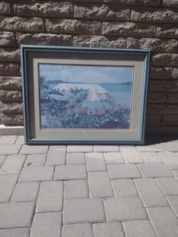 Wall Art With Seafoam Green Distressed Wood Frame