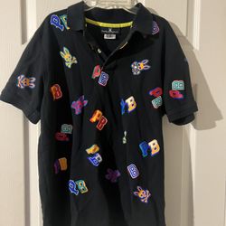 Psycho Bunny “Varsity Drop” monogram polo men’s size L