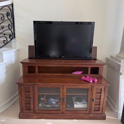 Wooden TV Console with Storage 
