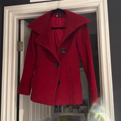 Red Wool Peacoat Size XS