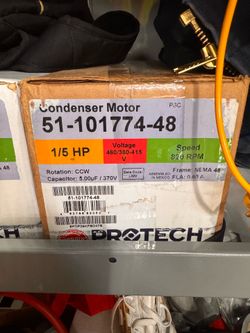 NEW Protech 51-101774-48 Condenser Fan Motor – 1/5 HP – 460V – NIB