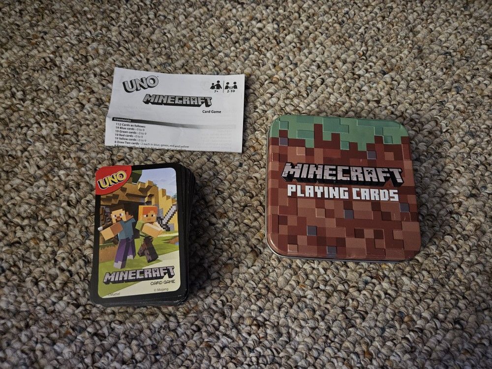 Minecraft Uno And Playing Cards