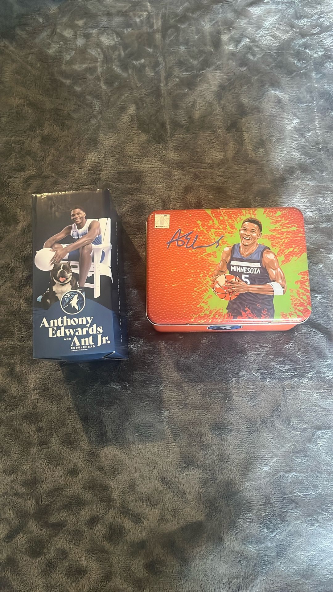 Anthony Edward’s Bobble Head And Lunch Box 