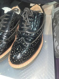 Black Patent Leather Wingtip Brogue Oxfords