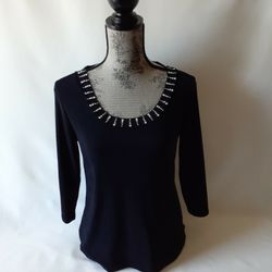 Style & Co. women's black long sleeve top size M
