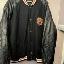 American S & B Garage Motorcycles Jacket Wool & Polyester Ex. Condition