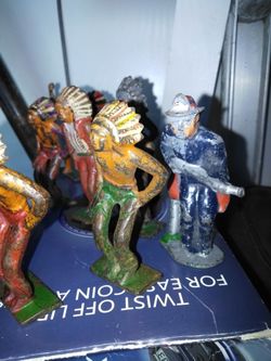 Steel metal little Indians/ fireman/cowboys