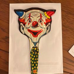 Vintage Tin Litho Clown Noise Maker