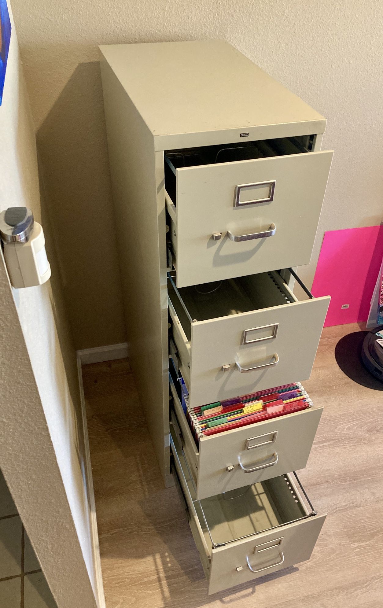 4 Drawer File Cabinet Steel Metal Office Files Organization Storage