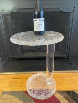 Clear Acrylic Pedestal Side Table