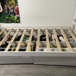 Twin Bed with 2 Storage Drawers,