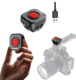 Wireless Camera Remote Control for Video Recording, USB-C Rechargeable Remote with Cold Shoe Mount, One-Press Start/Stop Controller for Canon R50/R6, 