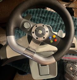 Xbox 360 Steering Wheel and Pedal (w/PC adaptor)