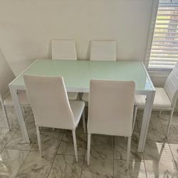 Dining Set, Table And 6 Chairs 