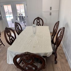 Dinner Table & China Cabinet/Hutch For 6 Solid Wood 🪵