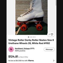 Leather Derby Skates Size 8 