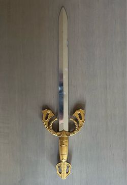 Costume Prop Medieval Fantasy Sword with Gold Handle