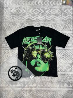 Hellstar black t-shirt with green graphic