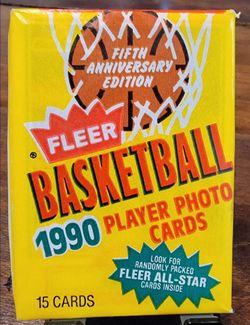 1990 Fleer Basketball Fifth Anniversary Edition Wax Pack