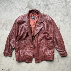 Vintage PELLE New York Milano Authentic Brown Leather Jacket 