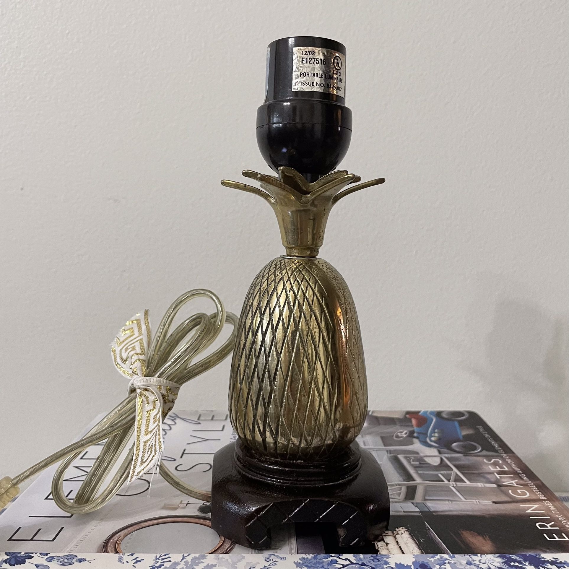 Vintage Brass Pineapple Small Table Lamp