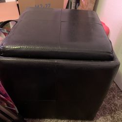 Used  Cube stool with padded top / Tray & Storage Space